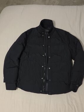 Slate & Stone Men’s Puffer Shirt Jacket Black Down Fill Size Small #5371
